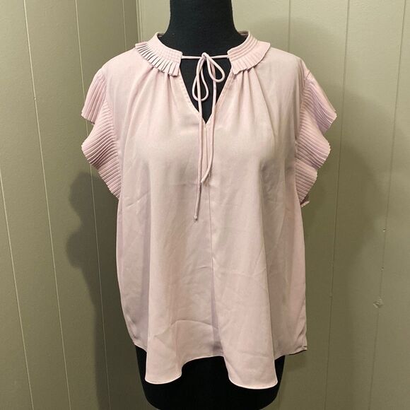 NWT Current Air Large Tunic Top Pleated Neck/Sleeves Relaxed Drawstring Neck - Picture 1 of 6